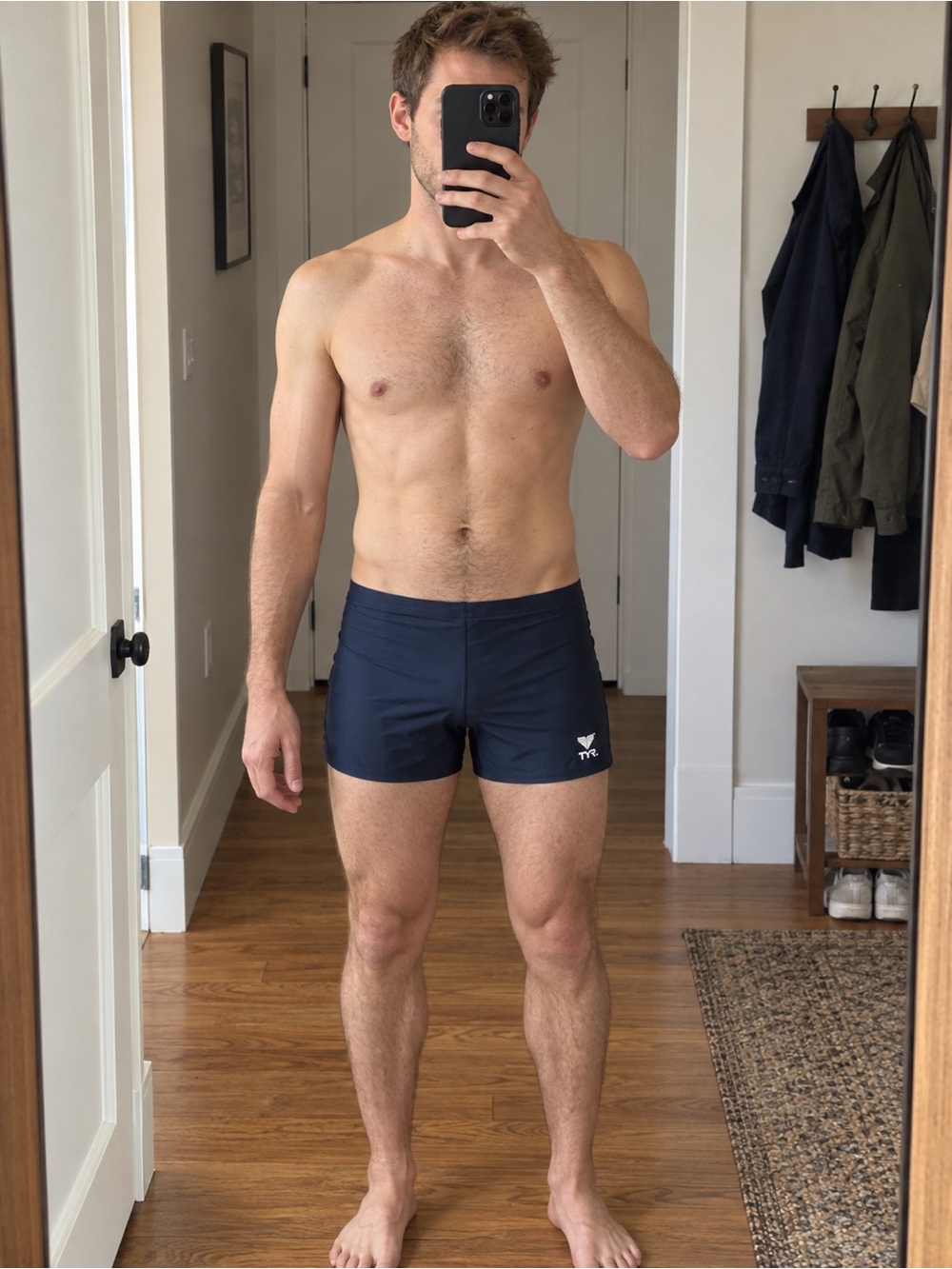 TYR Men’s Black Square-Leg Swim Trunks